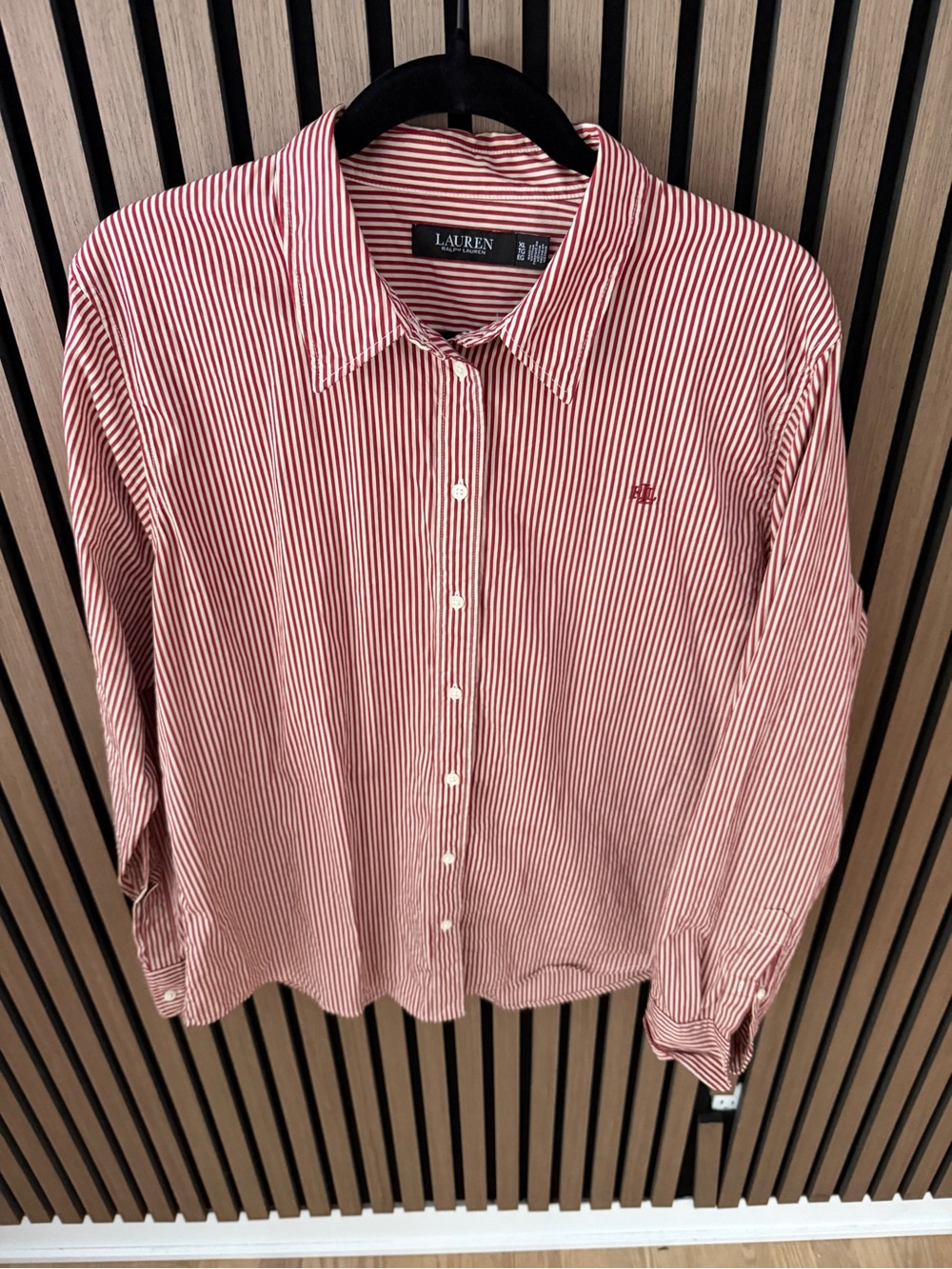 Ralph Lauren Red & White Striped Button-Down Shirt